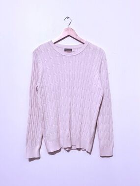 Style & Co. Cream Cable Knit Crewneck Sweater